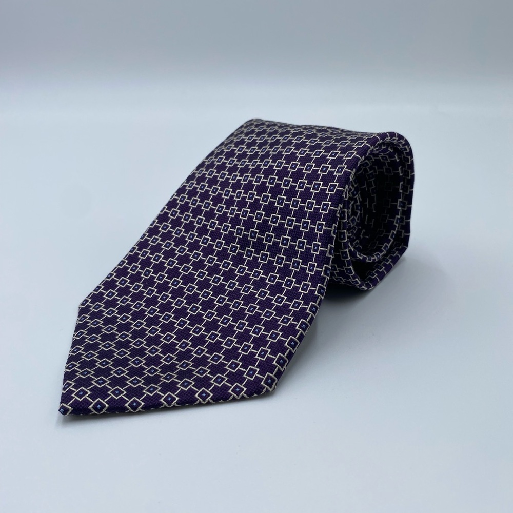 Lauren Ralph Lauren Silk Purple Square Pattern Tie
